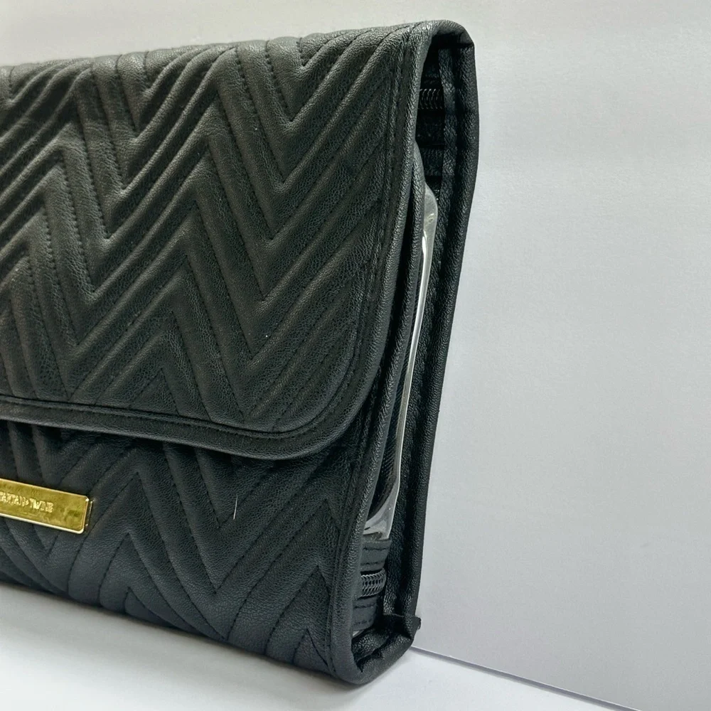 Tartan + Twine Black Quilted Cosmetic Bag